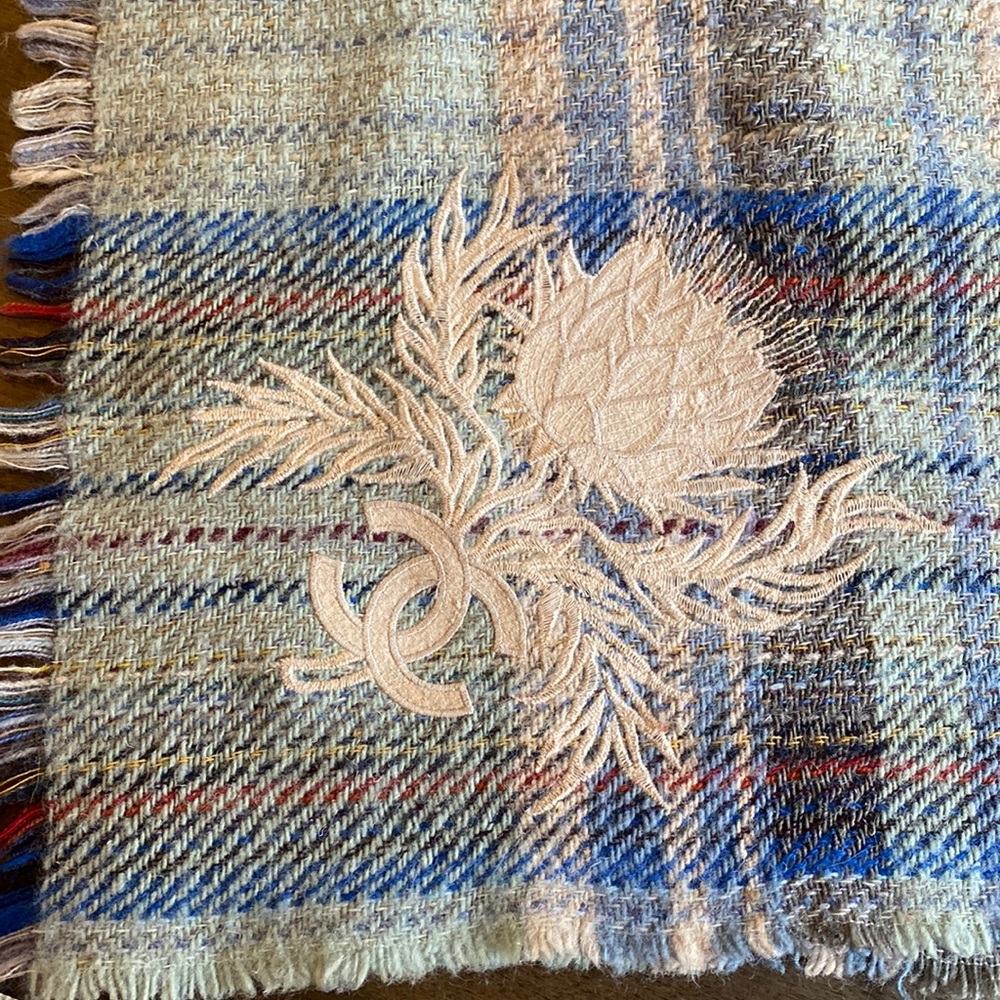 Chanel throw or blanket in light blue color
